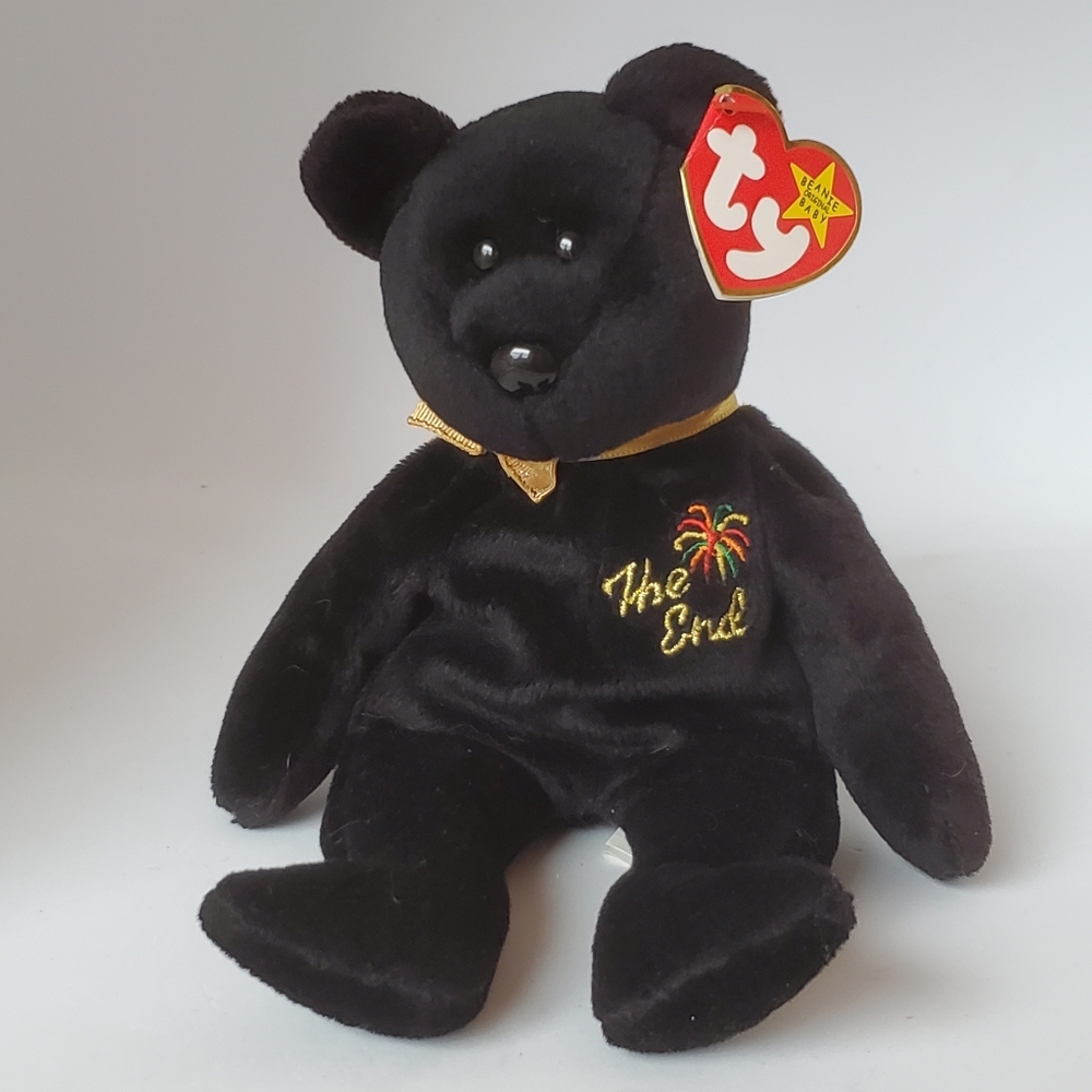 Ty Beanie Baby - The End the Black Bear Plush Stuffed Animal Toy